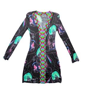 Custo Barcelona Multicolor Long Sleeve Dress
